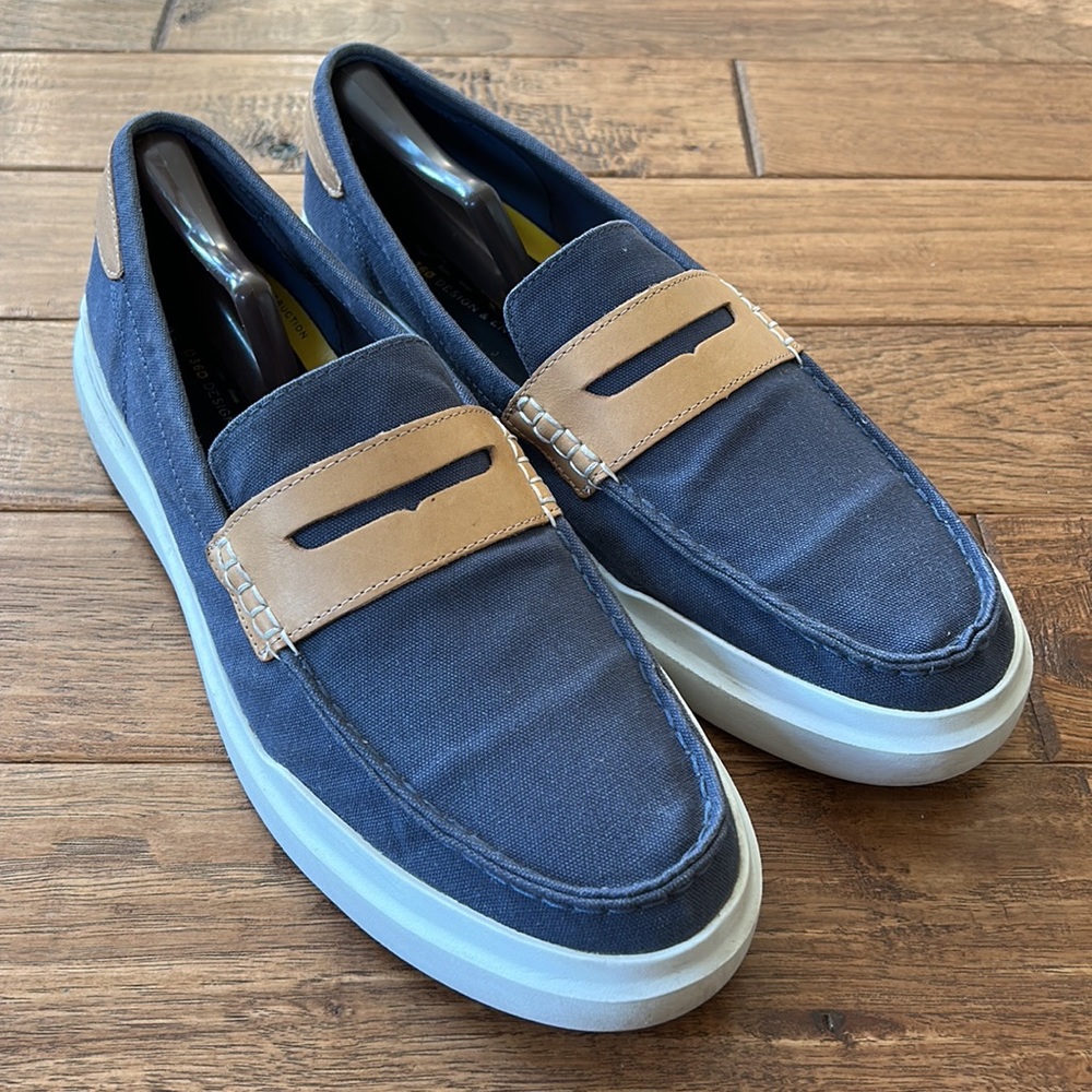 Cole Haan GrandPro Rally Canvas Penny Loafer Vintage Indigo Canvas Men's Size 13